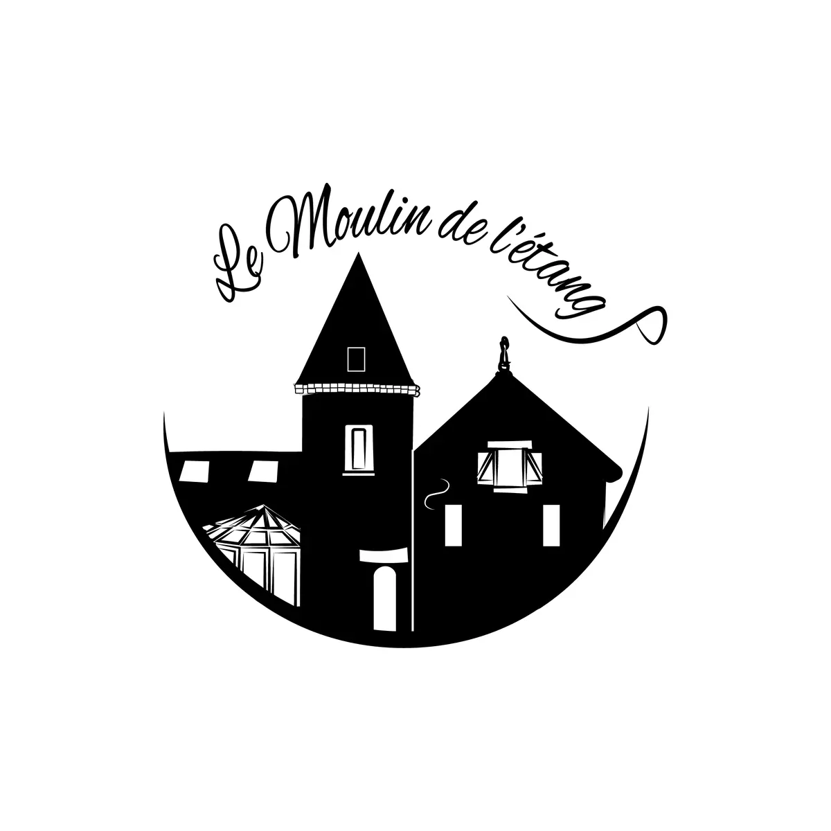 Logo lieu de réception événementiel ancien moulin - élégance sobre et intemporelle