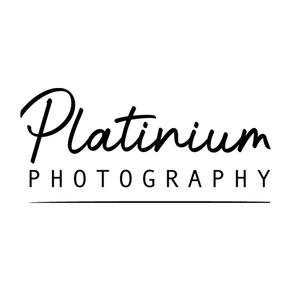 Logo Platinium Photography - typographie élégante, studio photo mariage Paris